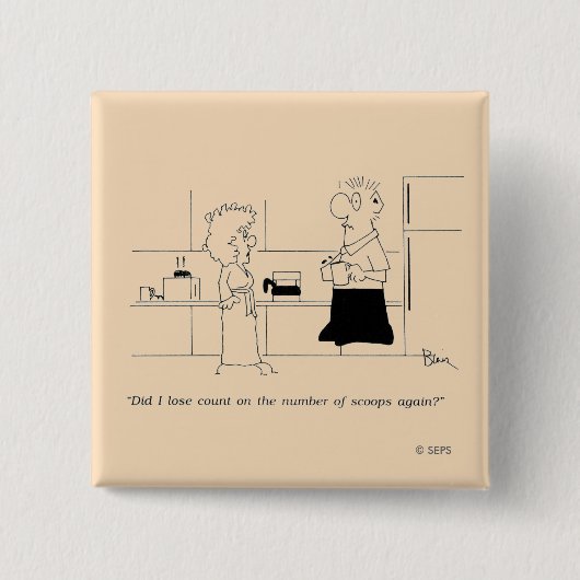 Te veel koffie vierkante button 5,1 cm (Voorkant)