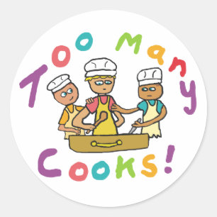 Te veel koks ronde sticker
