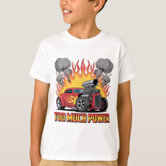 Te veel kracht - Retro Hot Rod Cartoon Spierauto T-shirt
