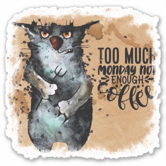 Te veel maandag   sticker (Voorkant)