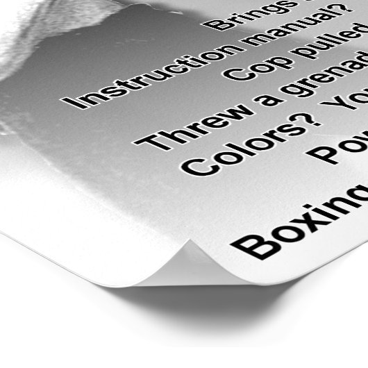 Te veel Man citeert Gezegden Funny Poster Sign (Hoek)