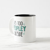 Te veel mensen buiten Introvert Birthday Gag Tweekleurige Koffiemok (Voorkant links)