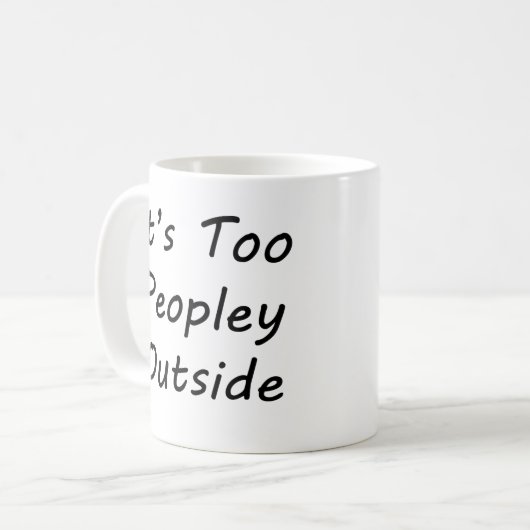 Te veel mensen buiten koffiemok (Voorkant links)