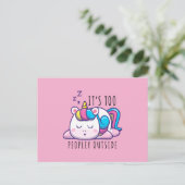 Te veel mensen buiten Unicorn Introvert Briefkaart (Staand voorkant)