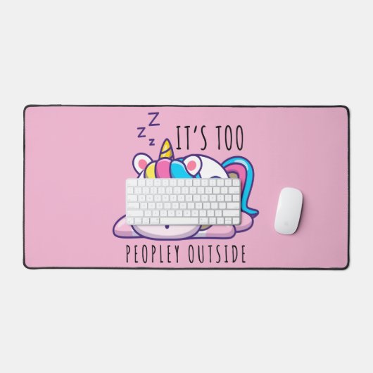 Te veel mensen buiten Unicorn Introvert Bureaumat (Keyboard & Muis)