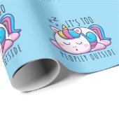 Te veel mensen buiten Unicorn Introvert Cadeaupapier (Rol Hoek)