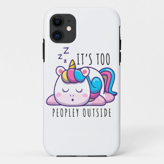 Te veel mensen buiten Unicorn Introvert Case-Mate iPhone Case (Achterkant)