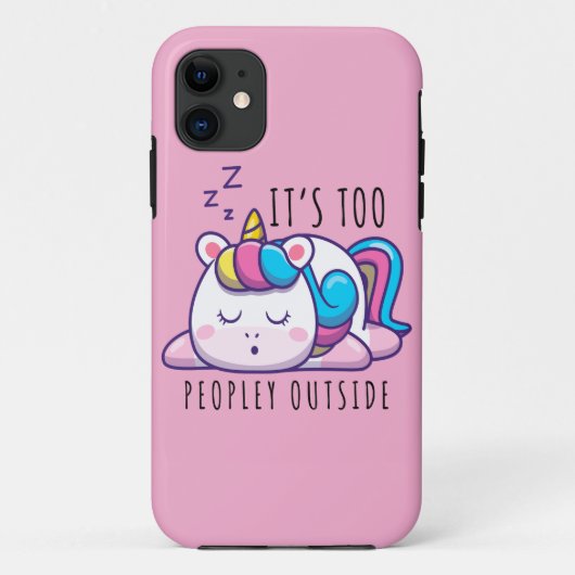 Te veel mensen buiten Unicorn Introvert Case-Mate iPhone Case (Achterkant)