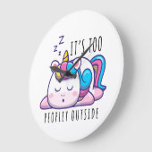 Te veel mensen buiten Unicorn Introvert Grote Klok (Hoek)