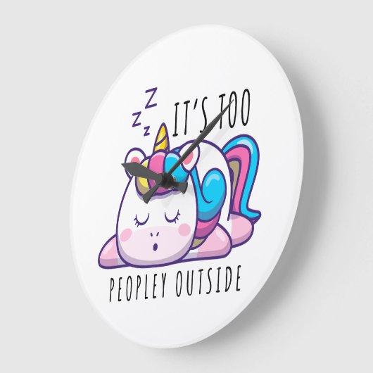 Te veel mensen buiten Unicorn Introvert Grote Klok (Hoek)