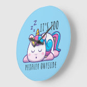 Te veel mensen buiten Unicorn Introvert Grote Klok (Hoek)