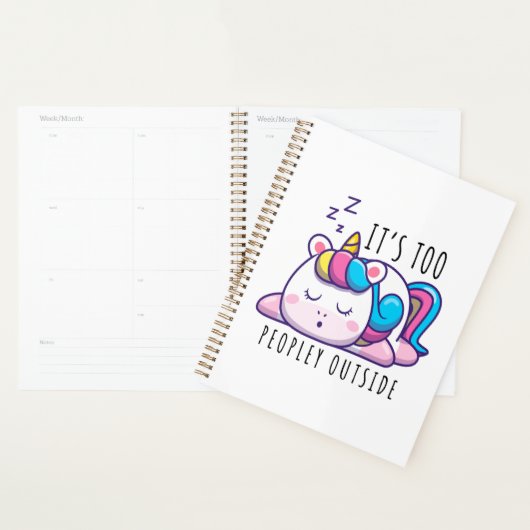 Te veel mensen buiten Unicorn Introvert Planner (Display)