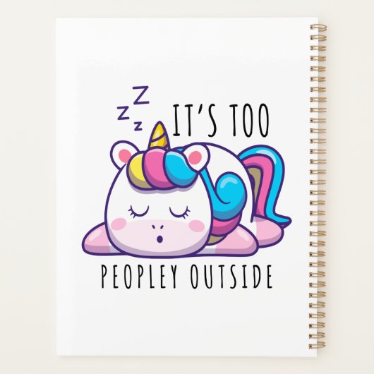 Te veel mensen buiten Unicorn Introvert Planner (Achterkant)