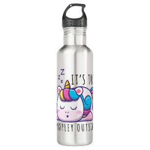 Te veel mensen buiten Unicorn Introvert Waterfles