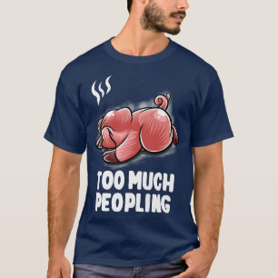 Te veel mensen die het varkensvlees van het Boerde T-shirt