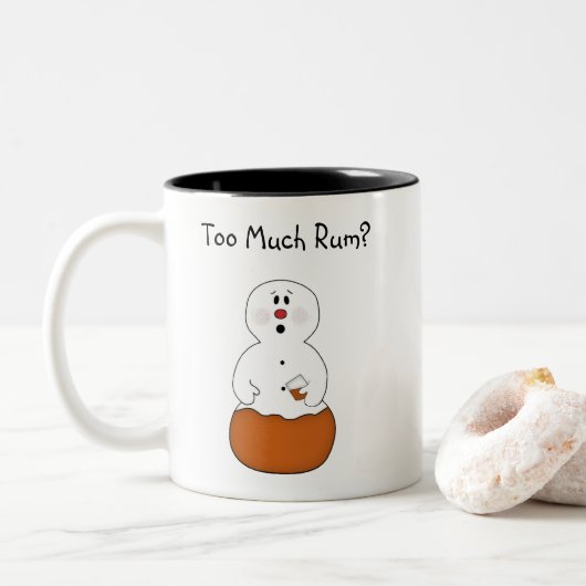 Te veel Mok van Rum Snowman (Met donut)