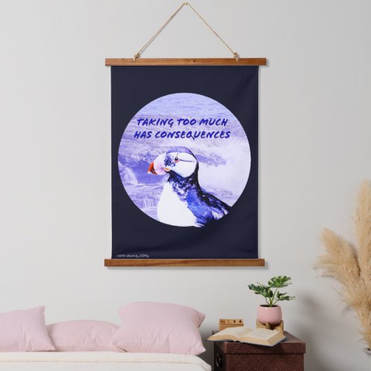 Te veel nemen heeft gevolgen hangend wandkleed (Slaapkamer)