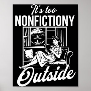 Te veel non-fictie buiten grappig boek liefhebber poster