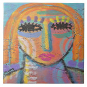 Te veel om Abstract schilderen op OSB-board te doe Tegeltje (Voorkant)