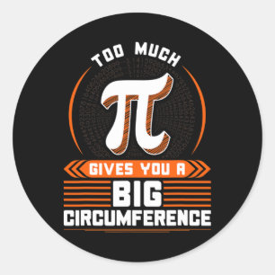 te veel pi - grote omtrek ronde sticker