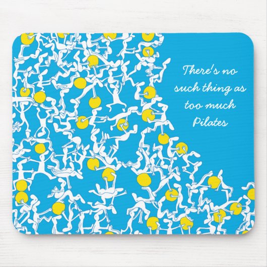 Te veel Pilates mousemat, blauw Muismat (Voorkant)
