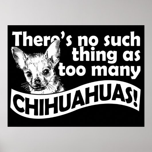 Te veel Poster van Chihuahuas (Voorkant)
