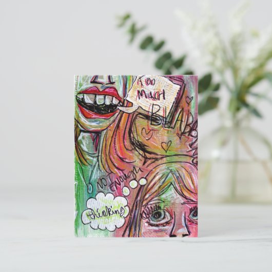 Te veel postkaart (Staand voorkant)