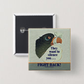 Te veel praten vierkante button 5,1 cm (Voorkant /achterkant)