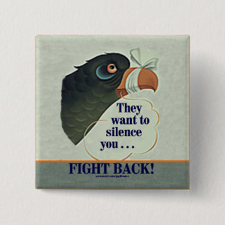 Te veel praten vierkante button 5,1 cm