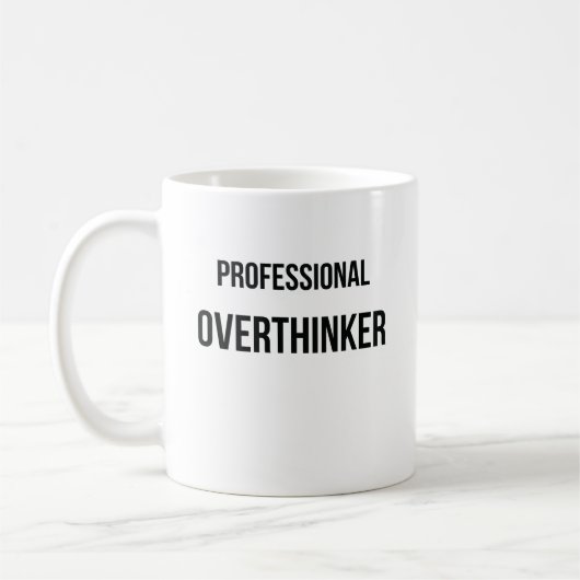 Te veel professionele overdenker koffiemok (Links)