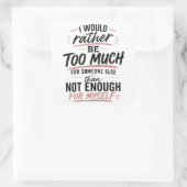 Te Veel Roze Hart Vrouwen Empowerment Sticker (Tas)