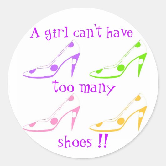 Te veel schoenen Girly Fashionista sticker (Voorkant)
