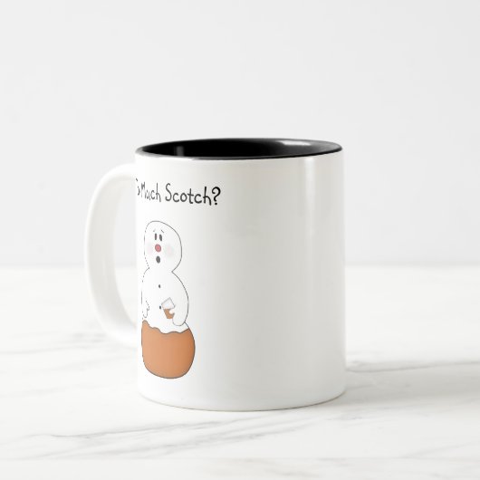 Te veel Schotse Snowman-Mok Tweekleurige Koffiemok (Voorkant links)