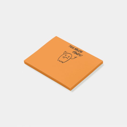 Te veel Snoep Halloween Ghost Monotone Post-it® Notes (Schuin)