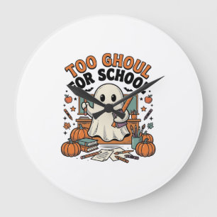 Te Veel Spook Voor School Vintage Geest Docent Hal Grote Klok