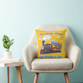 "Te veel spullen!" Whimsical stoomtrein Kussen (Stoel)