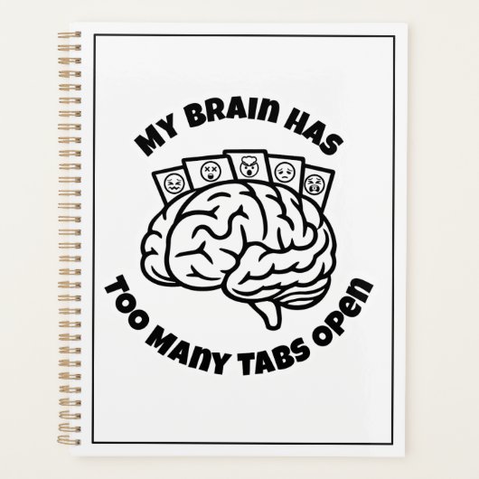 Te Veel Tabs – Grappige Planner Voor Overdenkers (Voorkant)