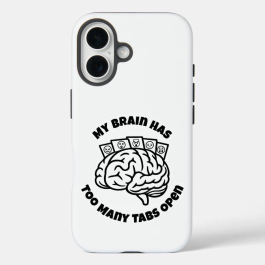 Te Veel Tabs – Overdenker Grappige iPhone Hoes (Achterkant)