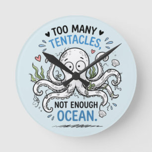 Te Veel Tentakels Oceaanliefhebber Ronde Wandklok