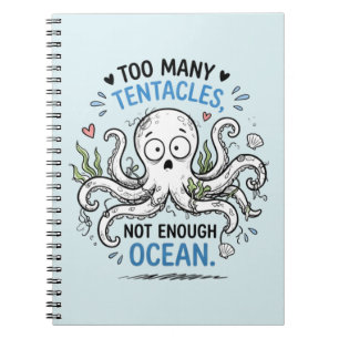 Te Veel Tentakels Oceaanliefhebber Spiraal Noteboo Notitieboek