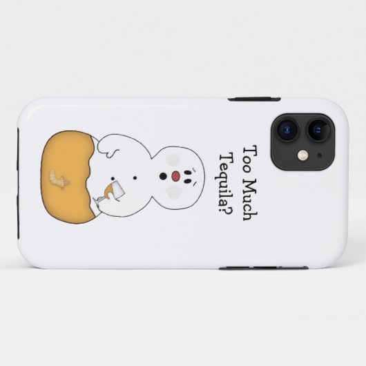 Te veel Tequila Snowman Case-Mate iPhone Case (Achterkant (horizontaal))