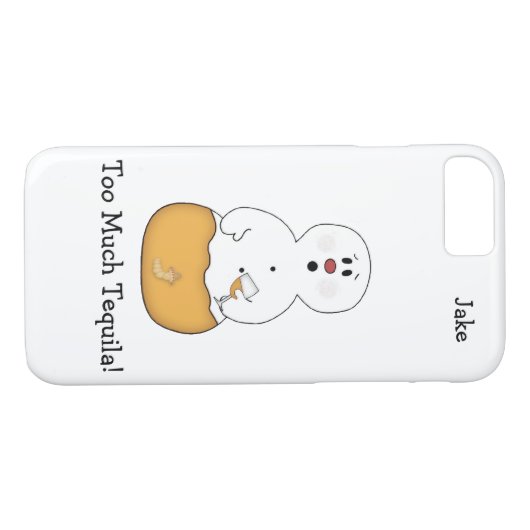 Te veel Tequila Snowman iPhone 7 Hoesje (Achterkant (Horizontaal))