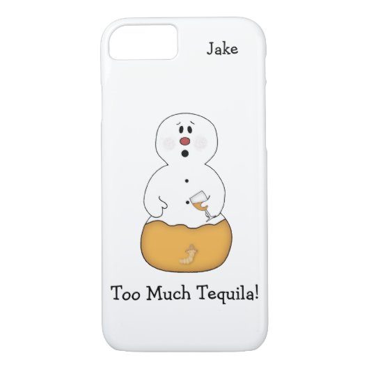 Te veel Tequila Snowman iPhone 7 Hoesje (Achterkant)