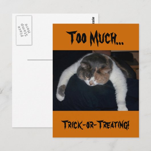 Te veel troep-of-Treating! Briefkaart (Voorkant / Achterkant)
