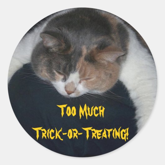 Te veel troep-of-Treating! Ronde Sticker (Voorkant)