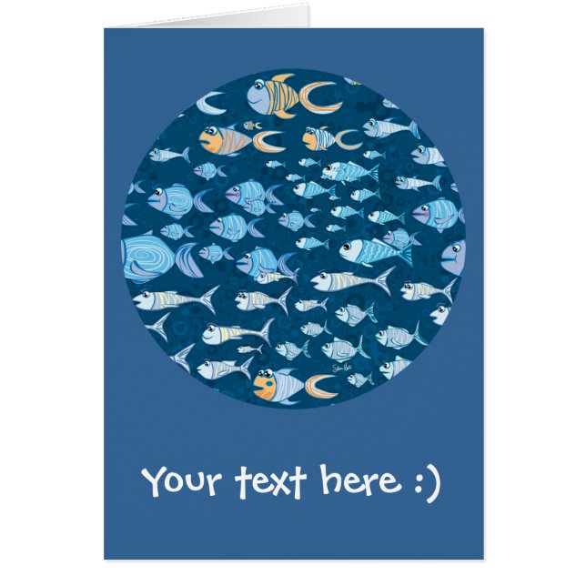 Te veel vis briefkaart (Voorkant)