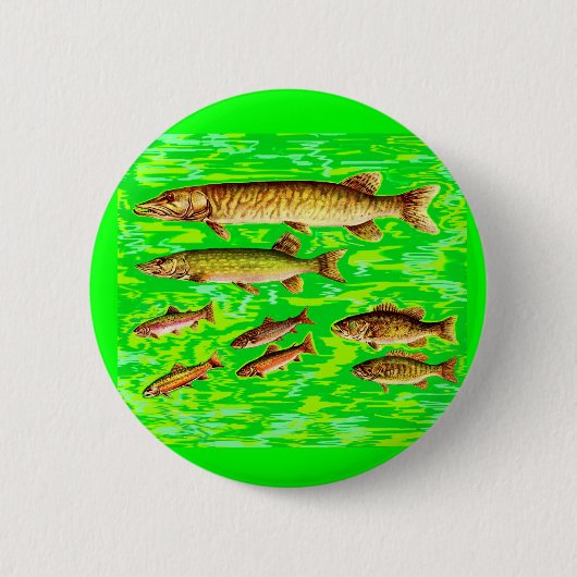 te veel vis in de zee ronde button 5,7 cm (Voorkant)