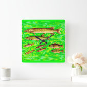 te veel vis in de zee vierkante klok (Huis)