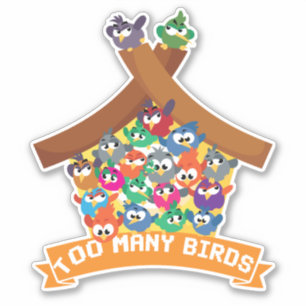 Te veel vogels sticker