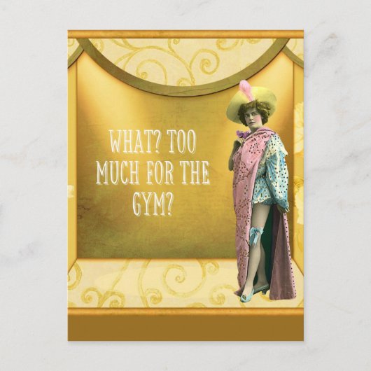 Te veel voor de Gym? Grappig Fancy dress Briefkaart (Voorkant)